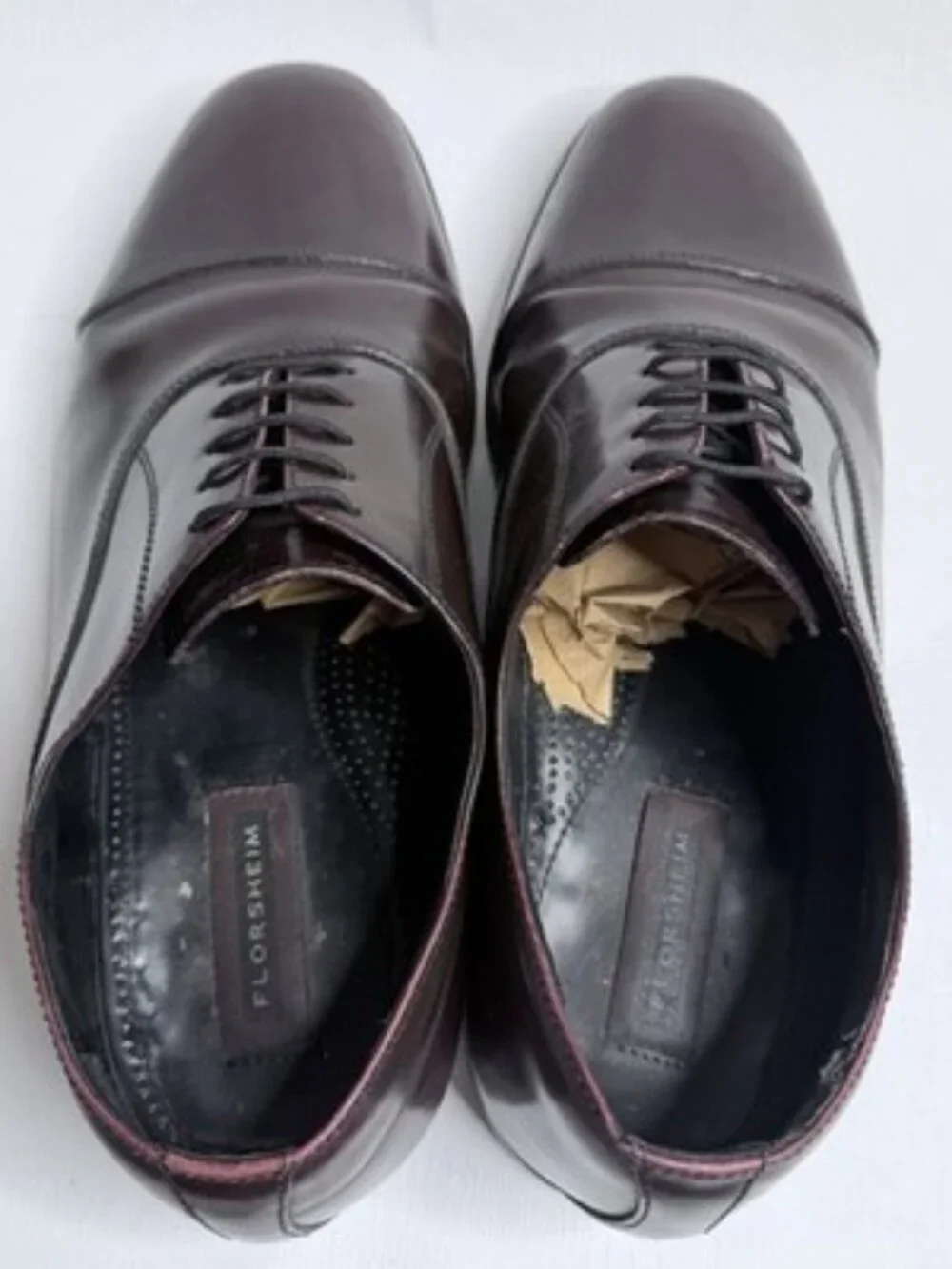 Florsheim Lexington Cap Toe Oxford Shoes Burgundy Leather Mens 12W
